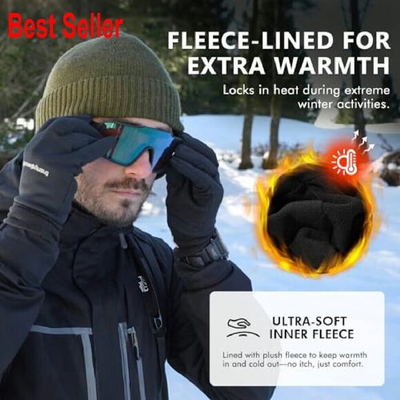 Merino Wool Waterproof Beanie Fleece Lined Ear Flap Winter Hat Unisex main image 5